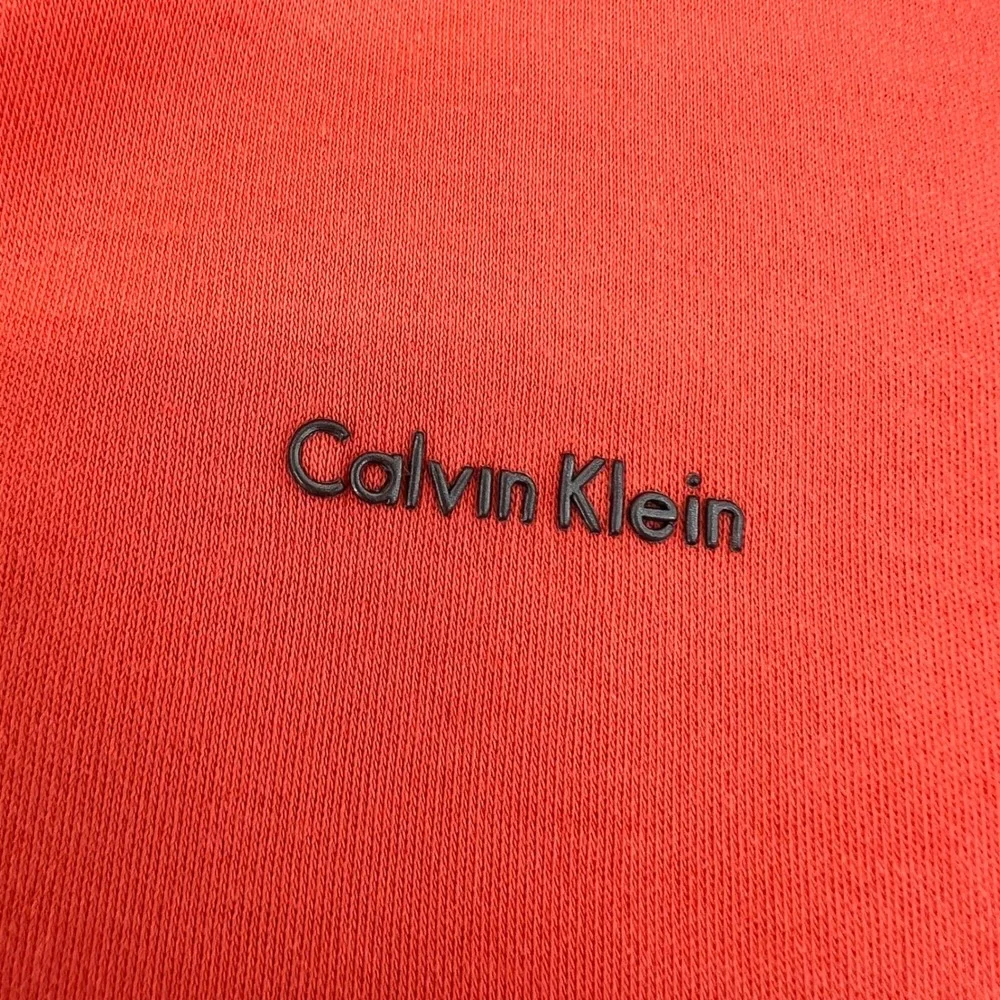Calvin Klein‎ Mens Liquid Cotton Polo Shirt Orange Short Sleeve Logo Size L